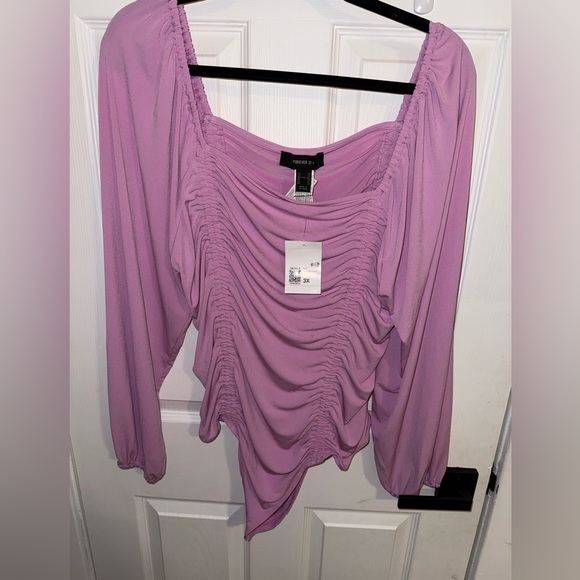 Forever 21 Tops - NWT Women's Pink Ruched Bodysuit